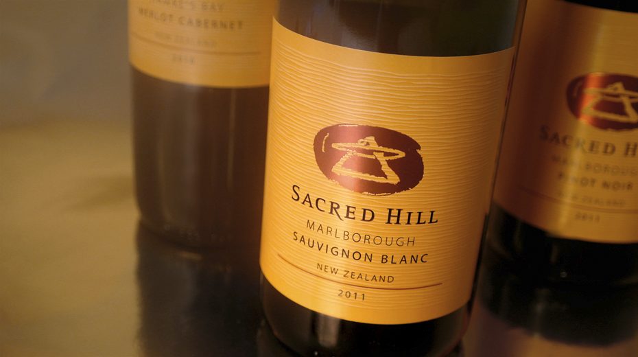 Sacred Hill brand and wine packaging designed by Mark Adams Brand Stories.